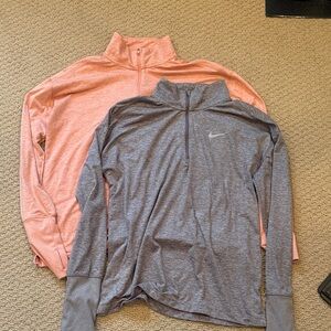 Two nike long sleeve quarter zips!